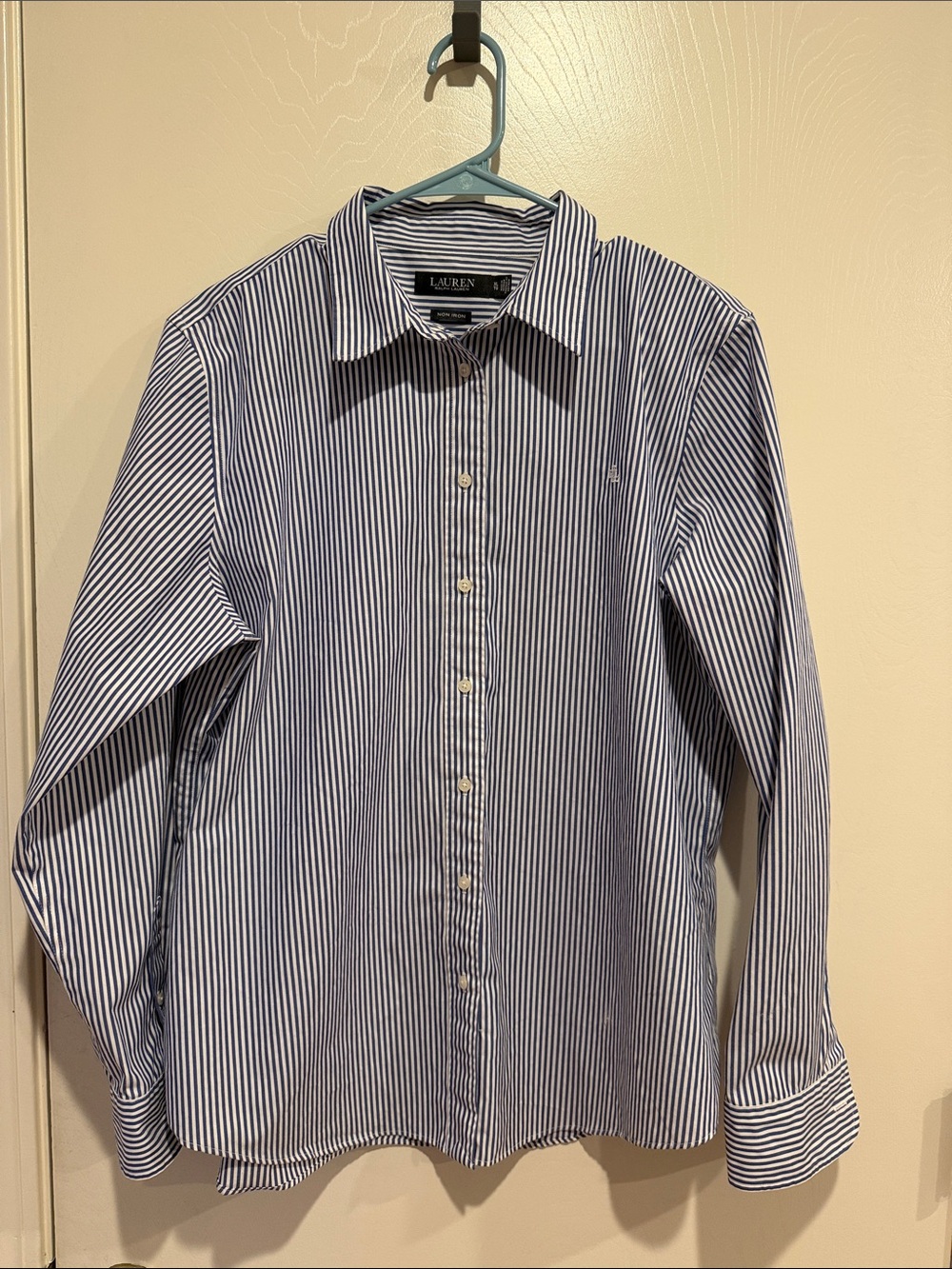 Lauren Ralph Lauren Men’s Navy and White Pinstripe Dress Shirt